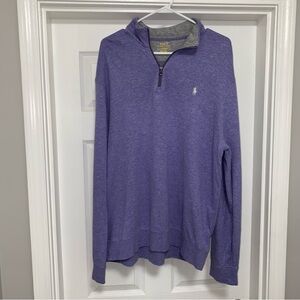 Polo Ralph Lauren 1/4 Quarter Zip Soft Heathered Purple Pullover Large